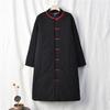 Johnature Vintage Women Long Sleeve Coats Winter Pockets Cotton Linen Solid Color Loose  Female Parkas