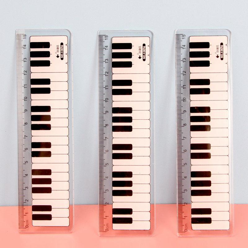 

1 Piece Cute Piano Straight Ruler Kawaii Tools Stationery Cartoon Drawing Office School Measuring puce красный