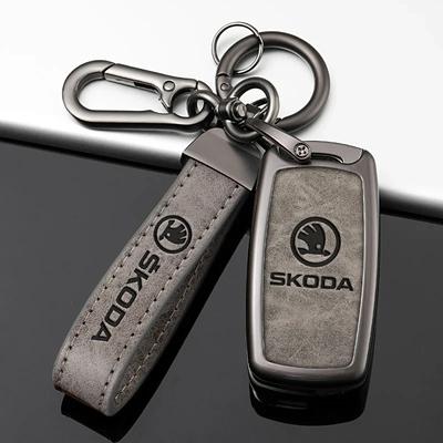 2025 Horké Auto Sklopný Obal na Klíčenku Ochranný Kryt Pouzdro Taška Pro Skoda Octavia A5 A7 Fabia Superb Kodiaq Karoq Klíčenka Příslušenství
