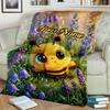 1PC Custom Name Bee Garden Flannel Blanket Versatile,all-season Throw Suitable for the Living Room,bedroom,camping,travel,and Gift