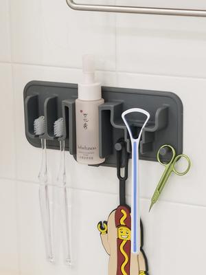 FLAITO Silicon Casnic Simplu Suport de Baie cu Ventuză pentru Periuță de Dinți Bumbac Suport pentru Periuță de Dinți