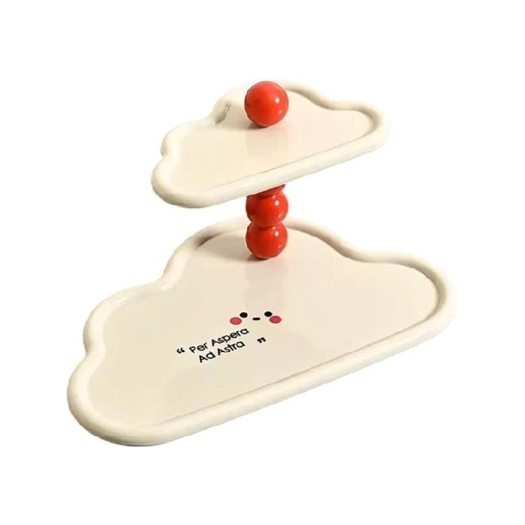 

Decorative Two Level Cloud Stand Office Desk Cloud Shelf For Home Organization In Black White Or Wood Grains Color оранжевый