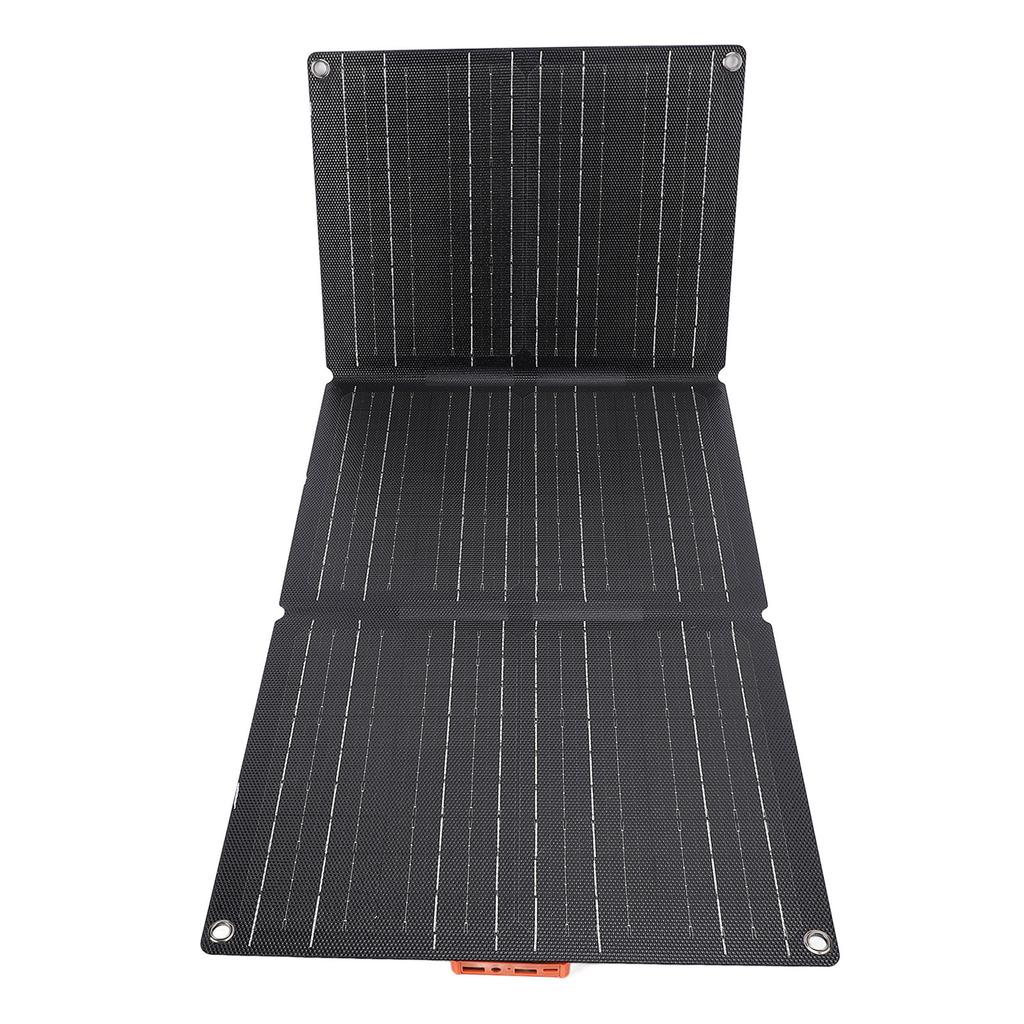 Kit de Painel Solar Dobrável Portátil 100W Controlador Solar 2 Saídas USB Suporte para Carregamento OBD de Carro Resistente à Água para Acampamento Viagem ao Ar Livre 3 Dobras