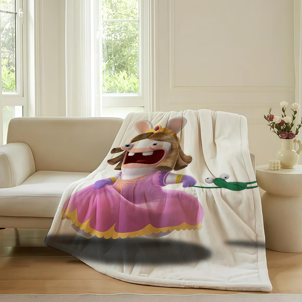 Cartoon R Raving Cute R Rabbids Blanket For Sofa Office Bed Plane Travel Sleep Read Relax Camping Soft And Warm