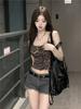 American leopard print sweet babes sexy suspender vest women's summer pure desire slim-fit design short outer wear inner top