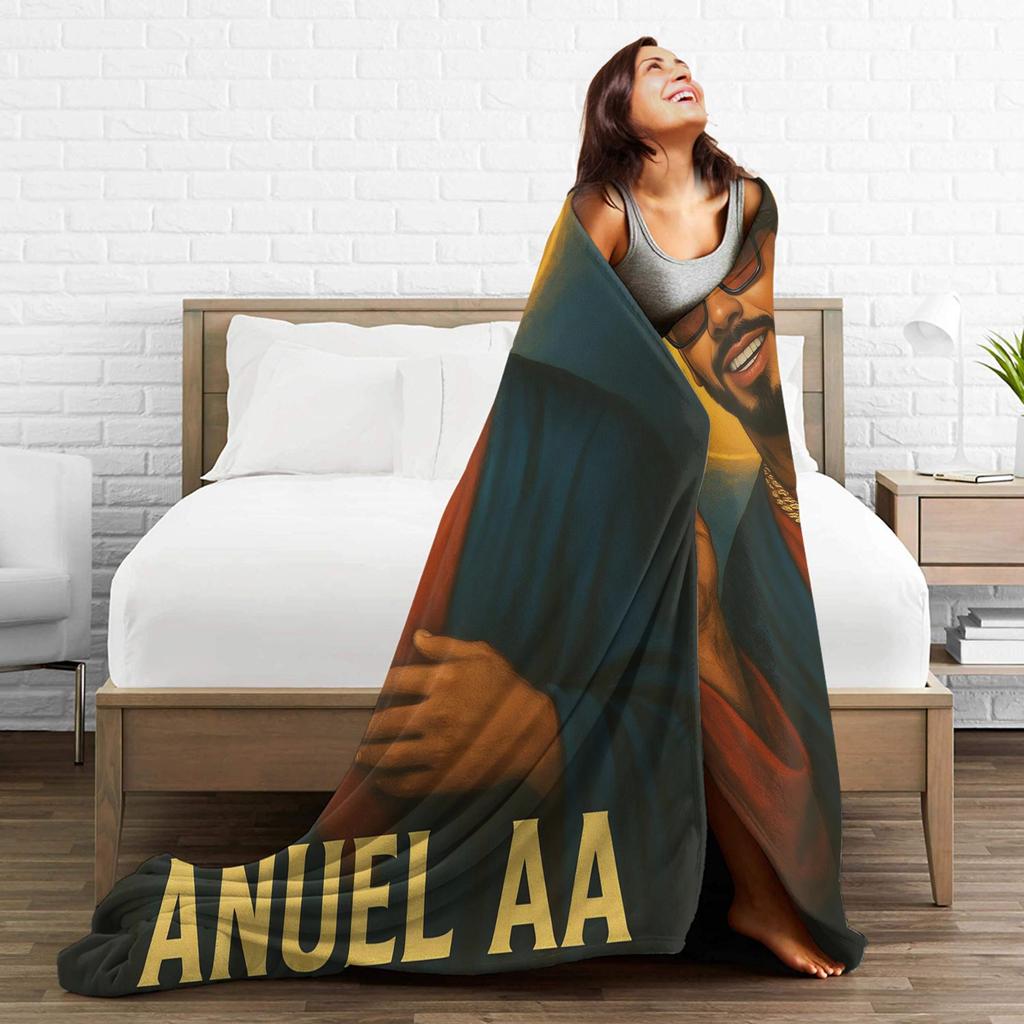Anuel AA Rhlm 2 Album Blanket Quality Soft Warm Throw Blanket Autumn Travel Office Home Decor Funny Bedspread
