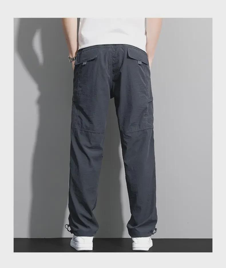 Men's Plus Velvet Thick Winter Cargo Pants - Loose, Multi-Pocket, Windproof, Waterproof, Quick-Drying.