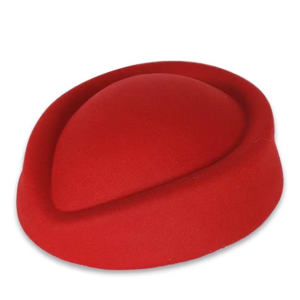 British Retro Top Hats Formal Felt Beret New Flight Attendant Hat for Party