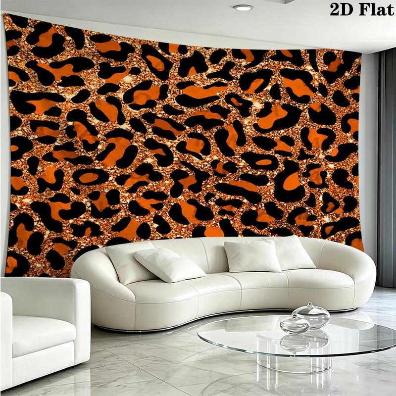 Cow Leopard Pattern Wall Tapestry Aesthetic Wall Hanging Printed Fabric Blanket Decorative Tapestries for Bedroom Living Room Home Decor