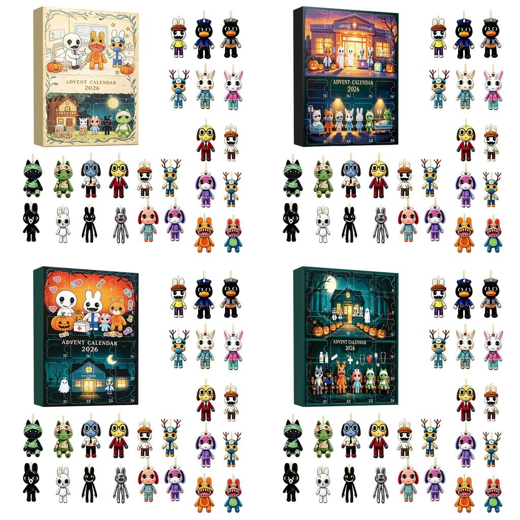 Animal Hospital Christmas 24piece Acrylic Blind Box Collection For Holiday Celebrations