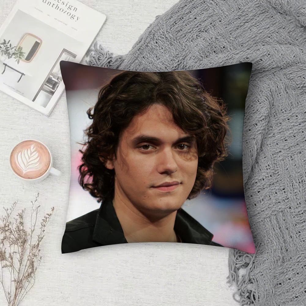 Singer John Mayer Pillow Case Square Double-Sided Printing Short Plush Sofa Cushion Cover Bedroom Bedside Pillow