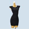 Foreign Trade Quality round Neck Inner wear Knitted dress Women Spring Small Flying Sleeve Elegant All-Match Hip Skirt