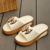Fashion 2025 Summer EVA Women’s Mixed Colors Slippers Outdoor Casual Platform Bow Tie Sandals for Open Toe Comfortable Daily Slippers