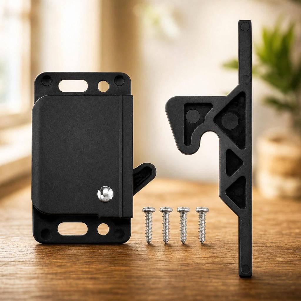 Cabinet Latch with Strike Long-Lasting Easy-to-Install for DIYers