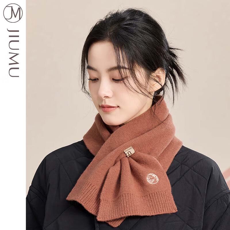 JIUMU Women's Thick Knitted Wool Scarf