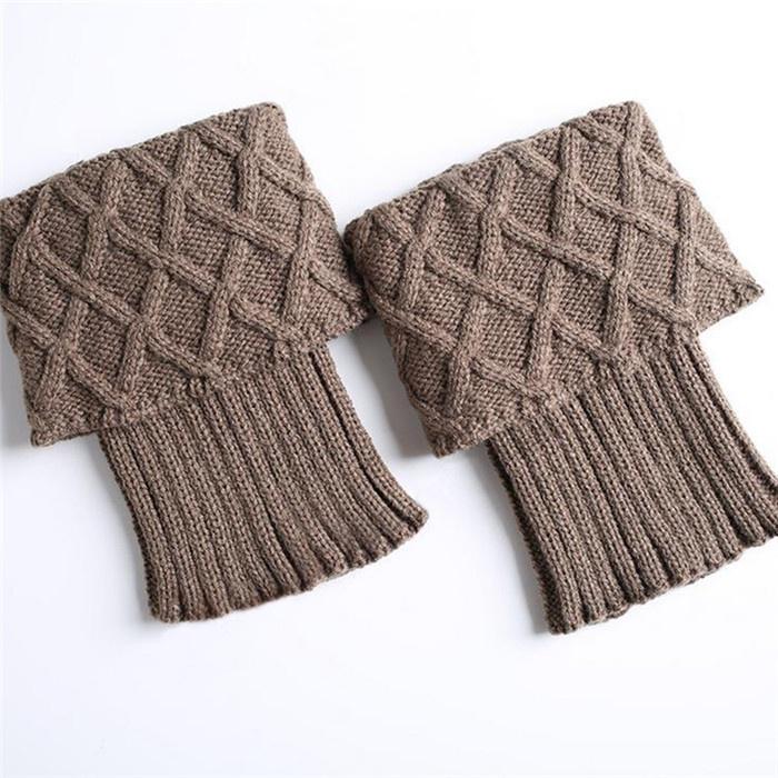 Warmer Stiefelüberzug für Damen, kniehoch, gestrickt, häkeln, reine Farbe, Beinwärmer, Winter-Damen-Handschuhe, Leggings