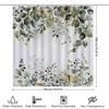 Elegant Green Leaf and Butterfly Shower Curtain for Bathroom Decoration - Waterproof and Durable Design for Stylish Home Upgrade