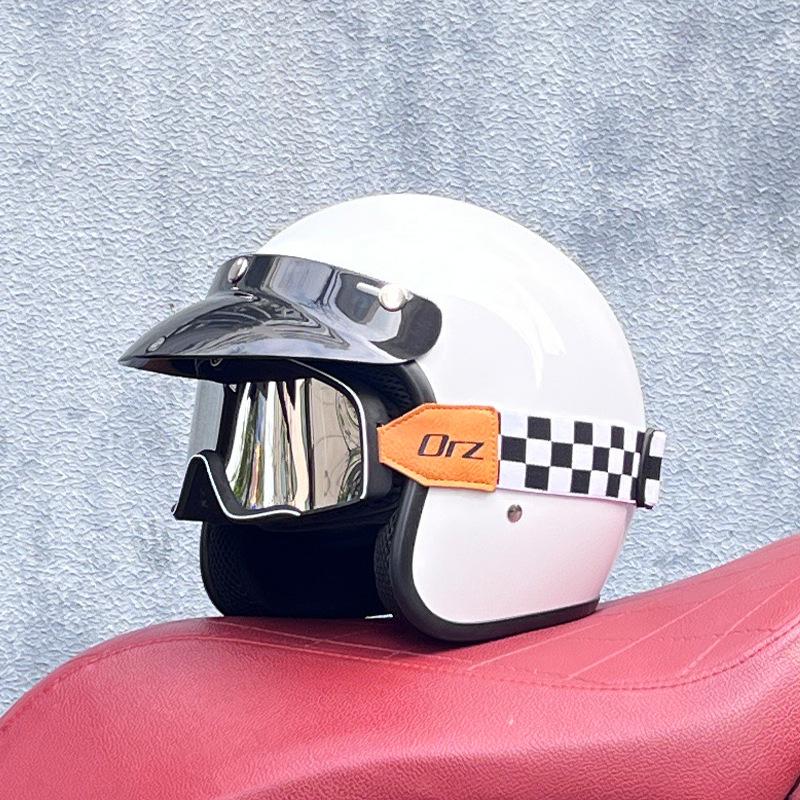 ORZ Vintage Helmets for Men and women3C Certified Electric Motorcycle3/4Half Helmet for All Seasons, Personalized for Couples