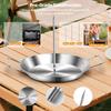 LMETJMA Vertikaler Al Pastor Spieß aus Edelstahl mit Platte für Outdoor-BBQ-Grills Brasilianischer Vertikaler Backspießständer