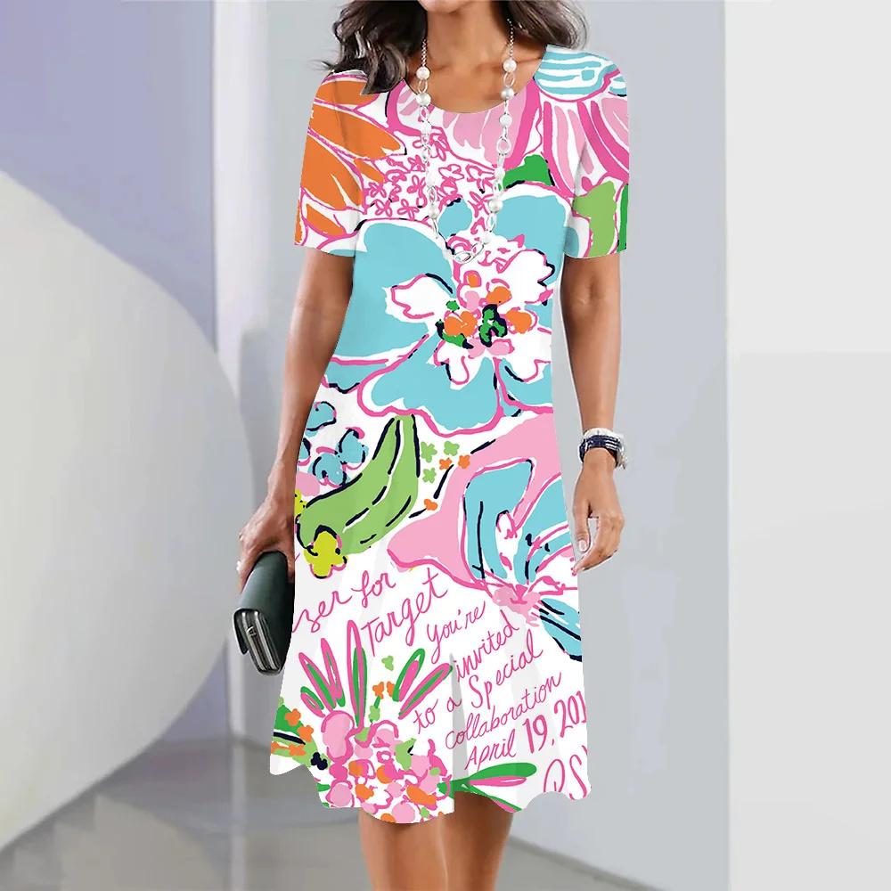 Vestidos de Verano Florales con Estampado 3D para Mujer Vestidos Largos Femeninos Vestido Elegante Ropa para Mujer Tallas Grandes