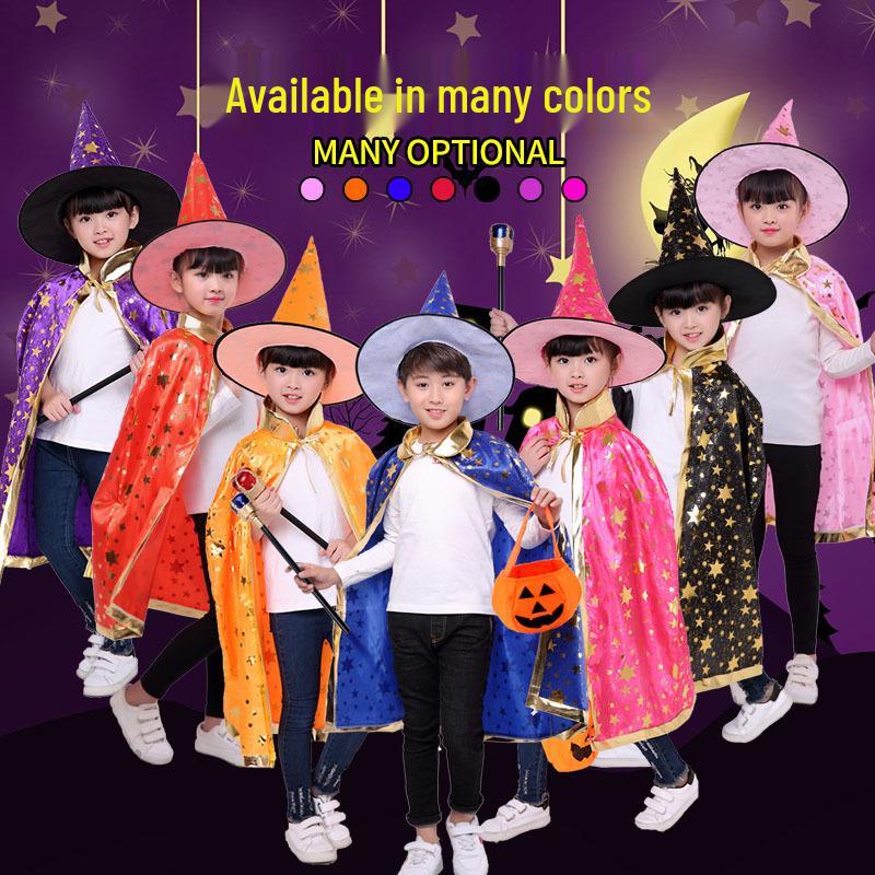 Halloween Performance Costume Cape for Kids and Adults - Witch Clothing for Men and Women.