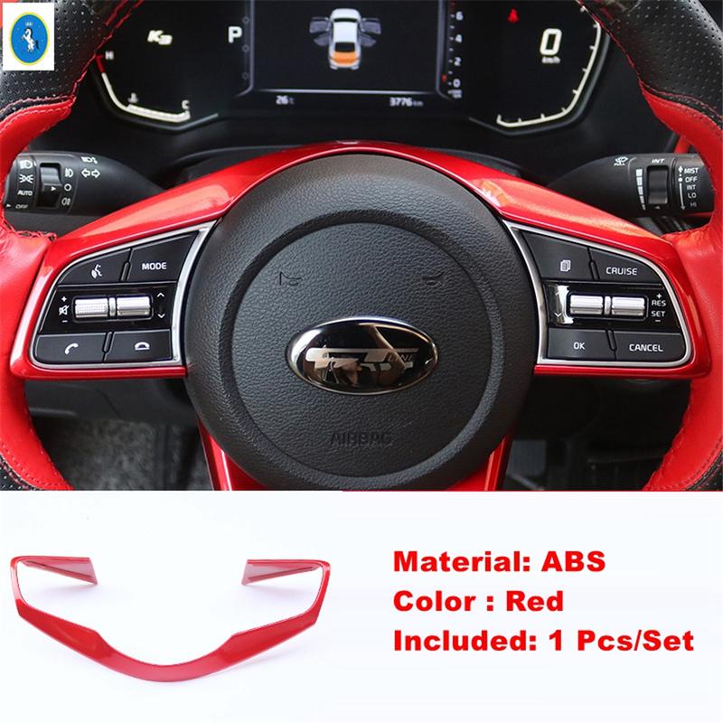 Red Car Gear Shift Head Knob Steering Wheel Decor Frame ABS Accessories Cover Trim For Kia Cerato Forte K3 / Seltos -