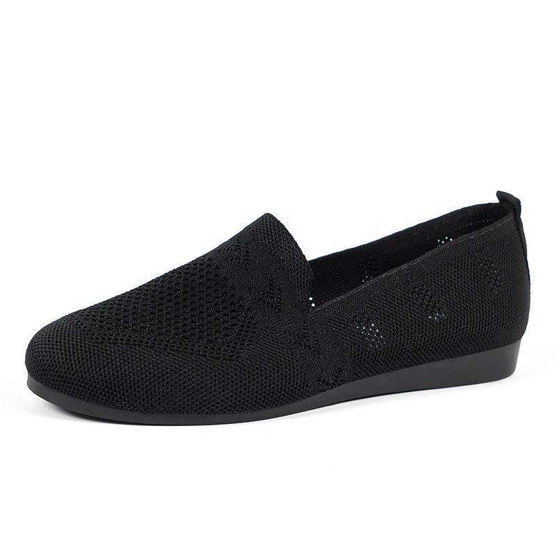 Women's European & American Mesh Flyknit Round Toe Flat Loafers - Casual Low-Cut Flats
