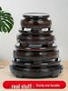 Ebony Wood Carved Round Vase Base for Buddha Statue or Flower Pot