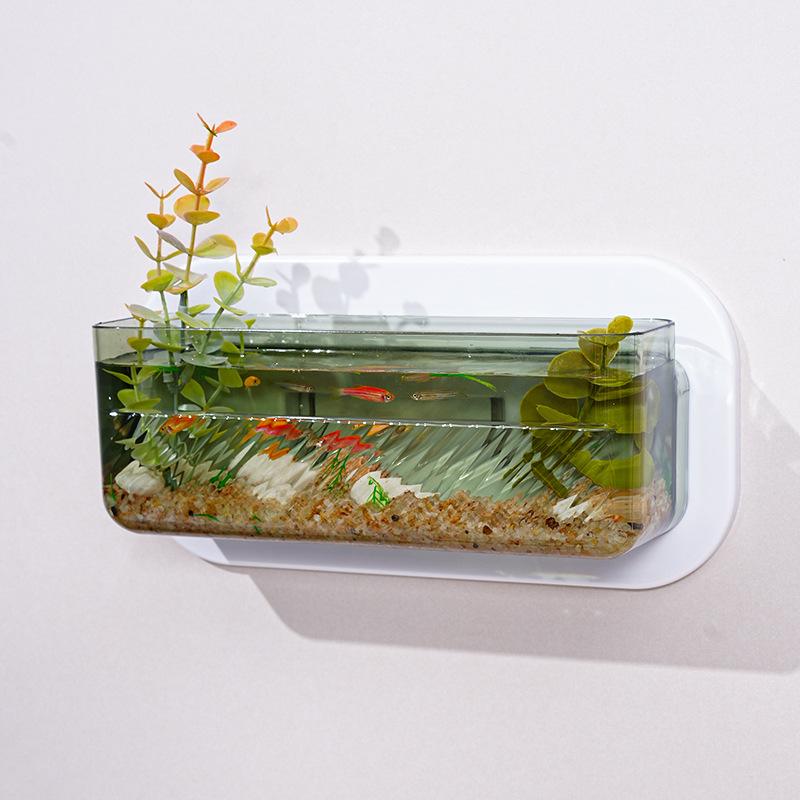 Kancelářské mini nástěnné akvárium závěsné akvaponické rostliny kreativní nástěnná váza