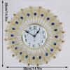 Large Modern Wall Clocks for Living Room Decors Silents Battery Operated None Ticking Clock Peacocks Crystal Wall Watch