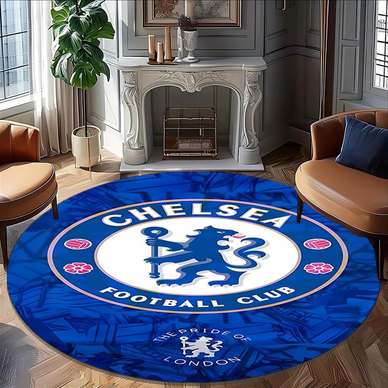 1pc C-Chelsea Carpet, Round Rug, Comfortable, Suitable for Entryways, Living Rooms, Office, And Bedrooms, Christmas Decoration