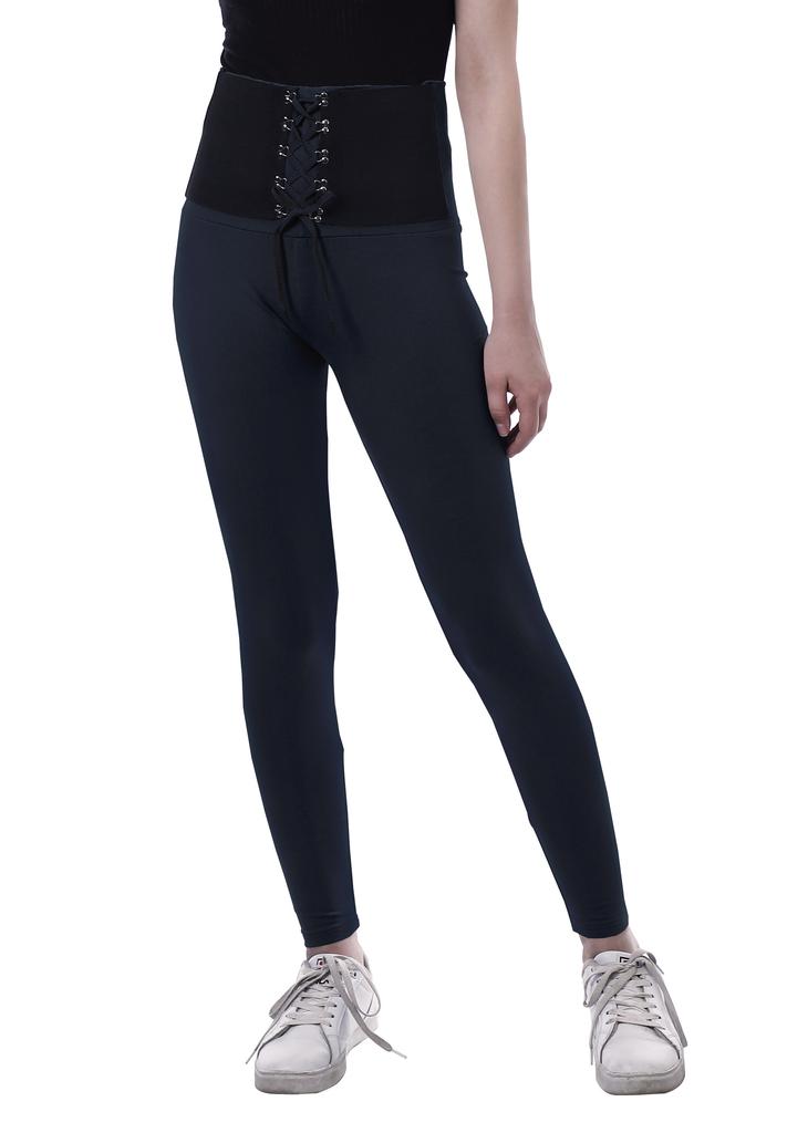 Moomaya Womens High Waisted Yoga Pants Corset Style Trendy Leggings