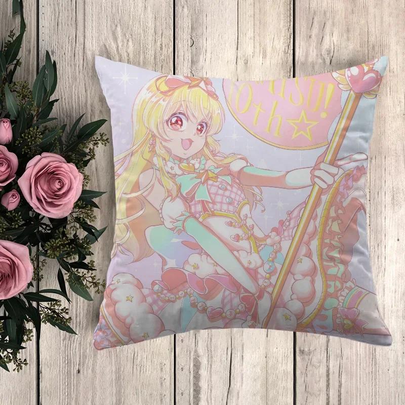 Pillowcase A-Aikatsu Pilow Cases Throw Pillows Anime Pillow Cover Decorative Pillowcases Cushion Covers Fall Decor