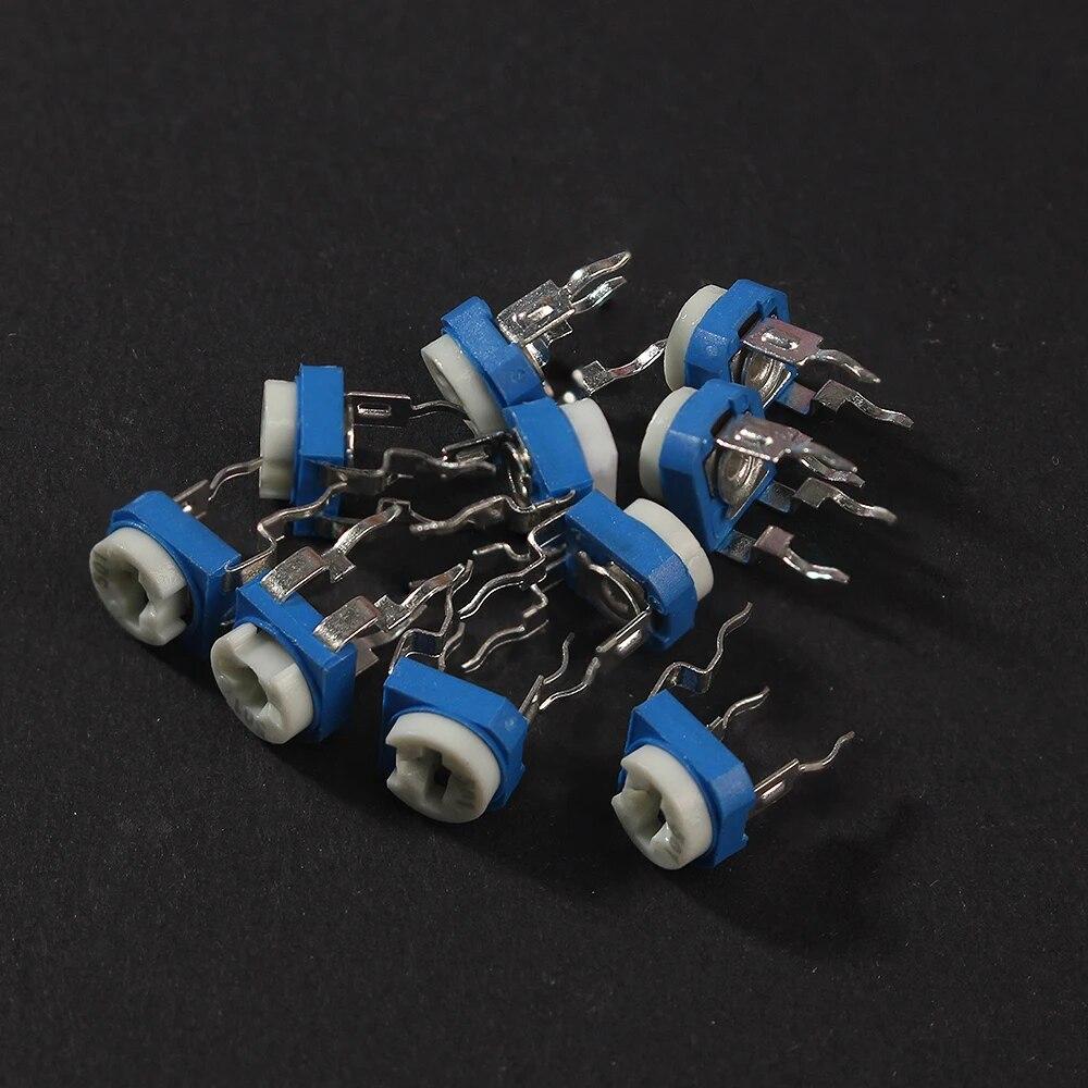 100PCS/Lot RM065 Trimming Potentiometer Kit 500R 1K 2K 5K 10K 20K 50K 100K 200K 1M Variable Resistor 10k Potentiometer Electronic Component