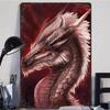 Custom Fantasy Dragon Metal Wall Art Decorative Iron Painting with Red Eyes for Home Office Decoration