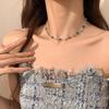 Summer Cool Wind Diamond Shell Butterfly Pendant Necklace Light Luxury Advanced Sense Sweet Clavicle Chain Design Sense Niche