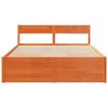 Vidaxl Bed Frame Without Mattress, Waxed Brown, 160X200 Cm, Solid Pine