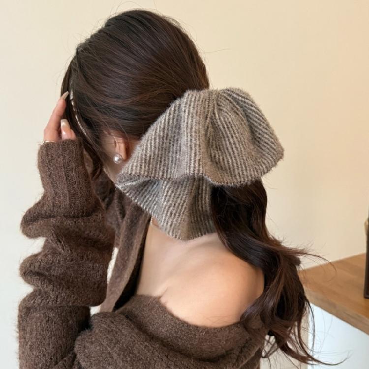 French Elegant Knit Hair Tie Nonslip Hair Holder 26cm Circumference Headdress Comfortable Daily Use Accessory