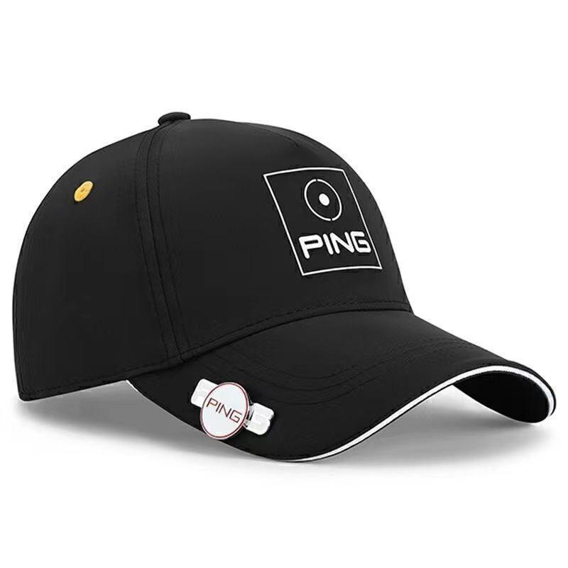 YZ Household PING Klassiek Heren Dames Zomer Golf Sneldrogend Ademend Hoed Mode Casual Vizier Petten zwart