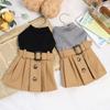 Spring and Autumn British Style Coat for Dogs Cat Clothes Puppy Lovers Pleated Skirt Pet-style Patchwork Dress
