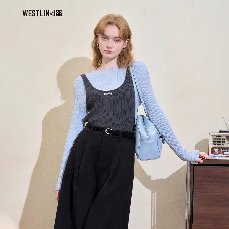 

Women s Color-block Knitted Two-Piece Set M