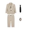 Teen Boys White Piping Suit Blazer Pants Set Kids Gentleman Formal Tuxedo Wedding Ring Bearer Piano Performance Birthday Photograph Costume for 3-14Y