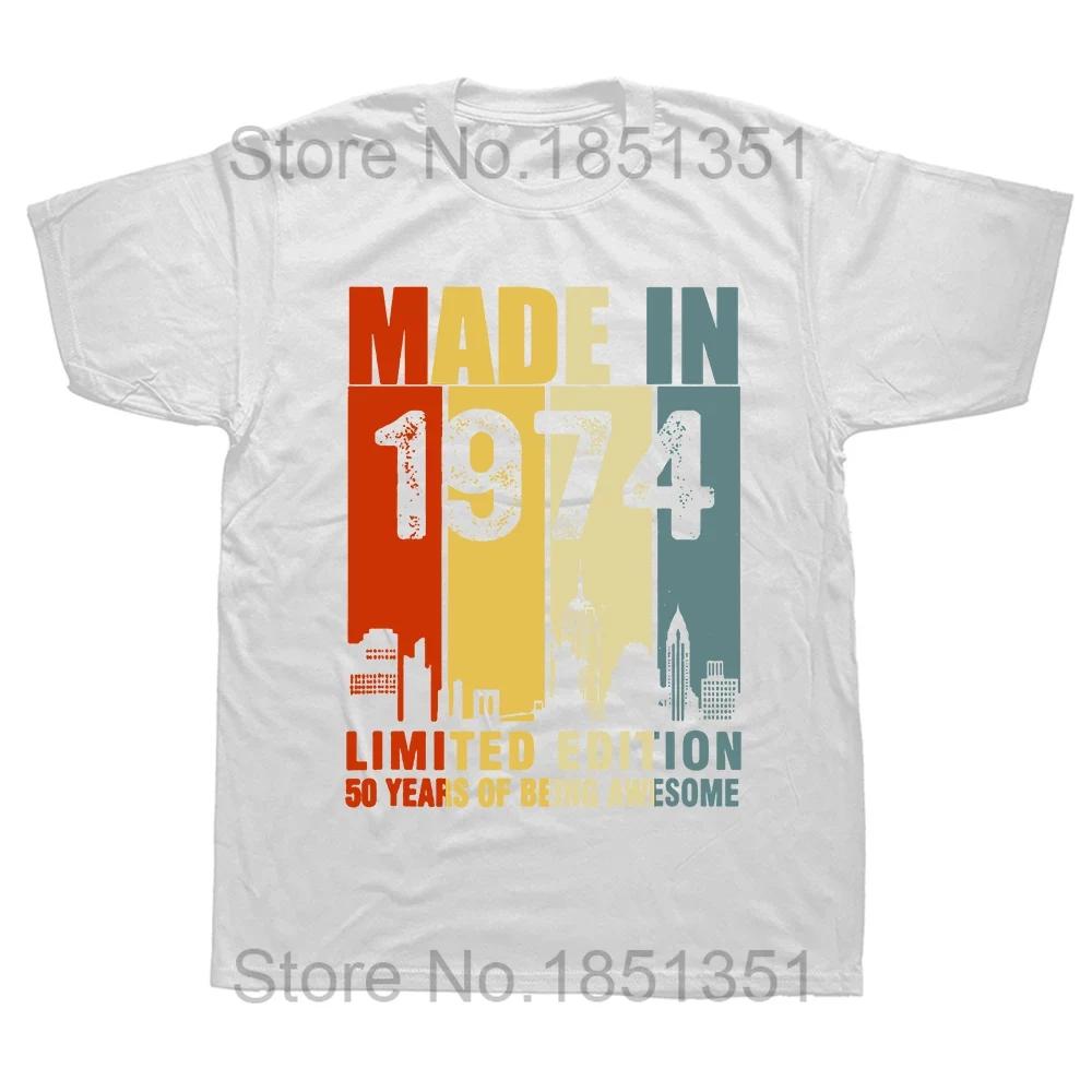 Unisex 50 år gammel Vintage 1974 50-års bursdag Unisex T-skjorte for kvinner Kone Ektemann B-Day Presents Ordtak Sitat Grafisk T-skjorte