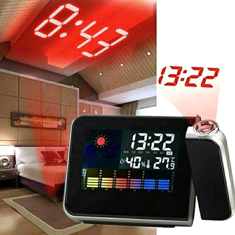 Moderno Reloj Despertador Digitales Con Proyector Digital Backlight Weather Forecast Alarm Clock With Time Projection