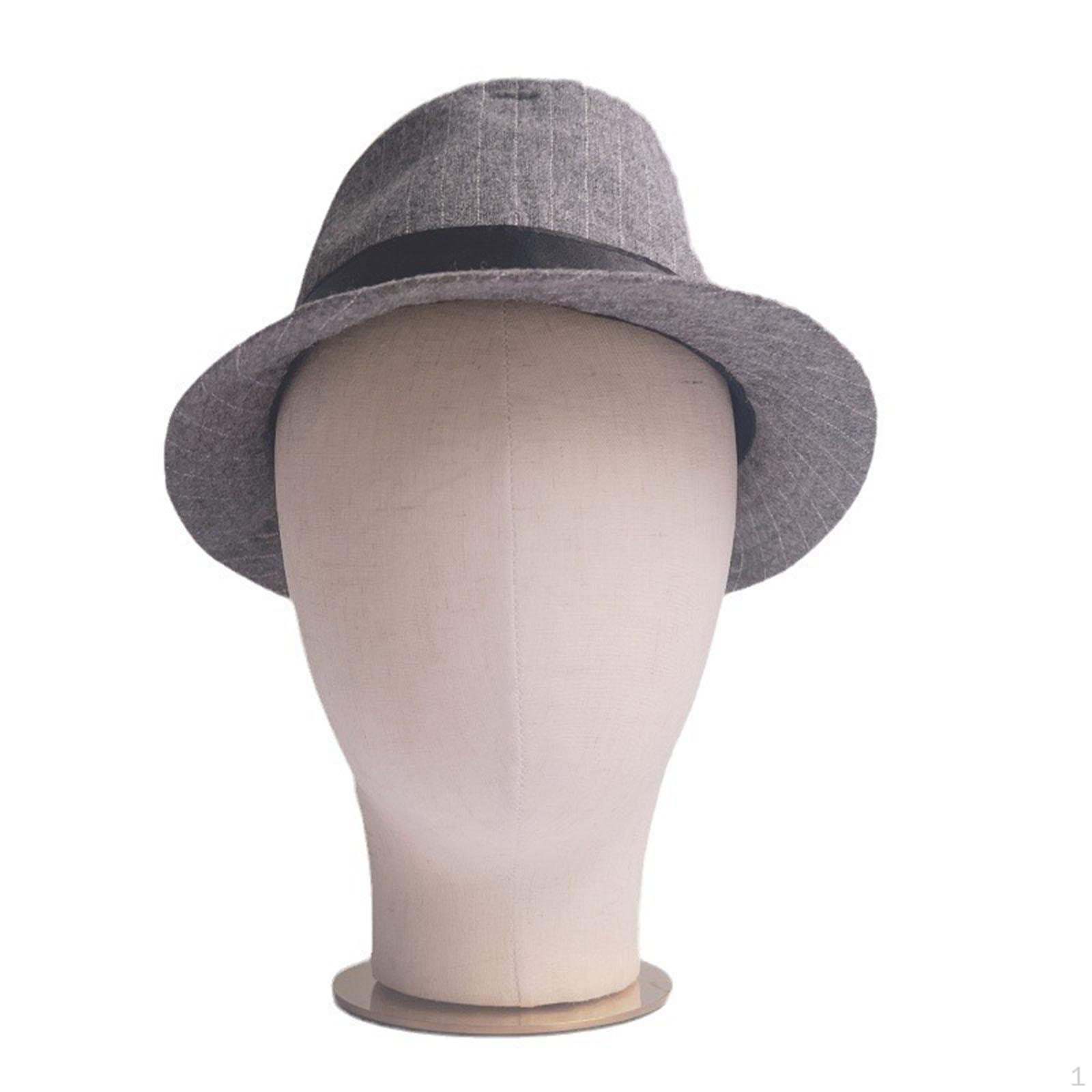 

Men Mannequin Head Model with Base Tabletop Fashion Hats Wig Display Stand Caps Storage Rack for