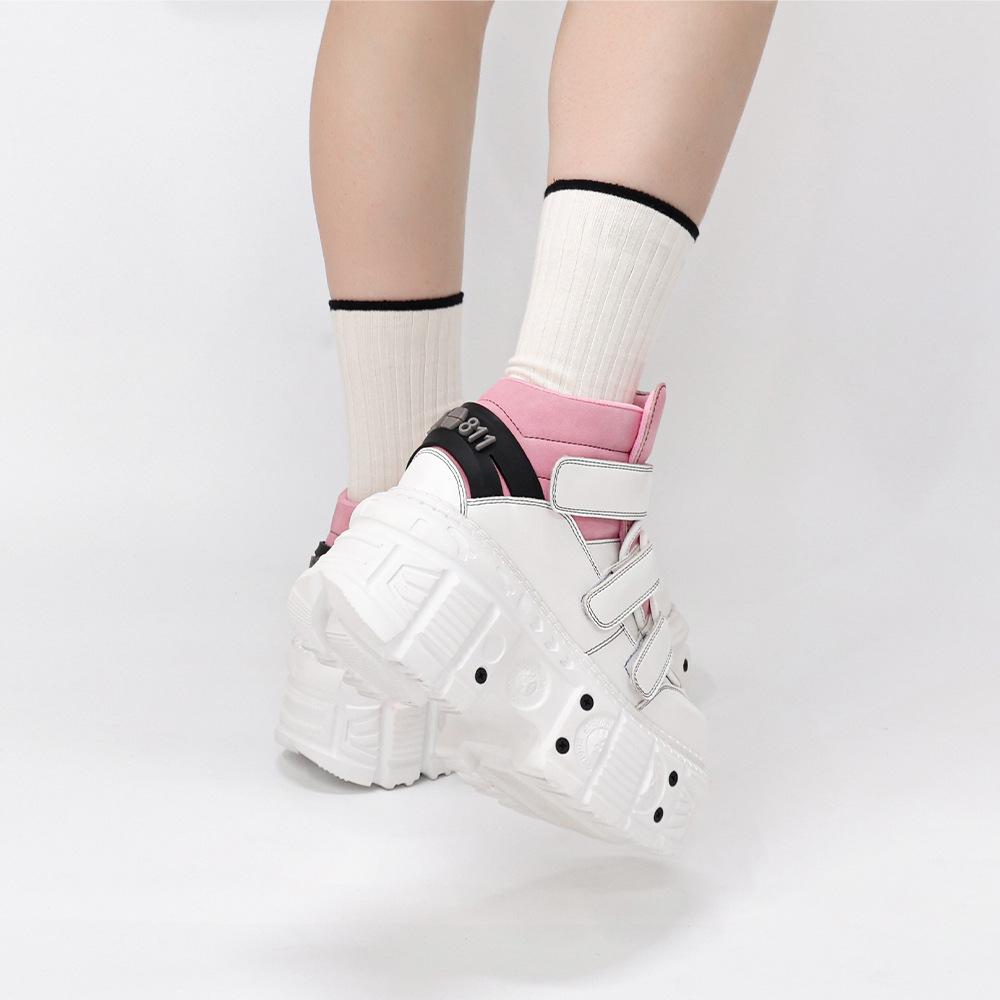 Unisex High-Top Platform Punk Boots: Thick-Sole, Height-Boosting Summer Shoes