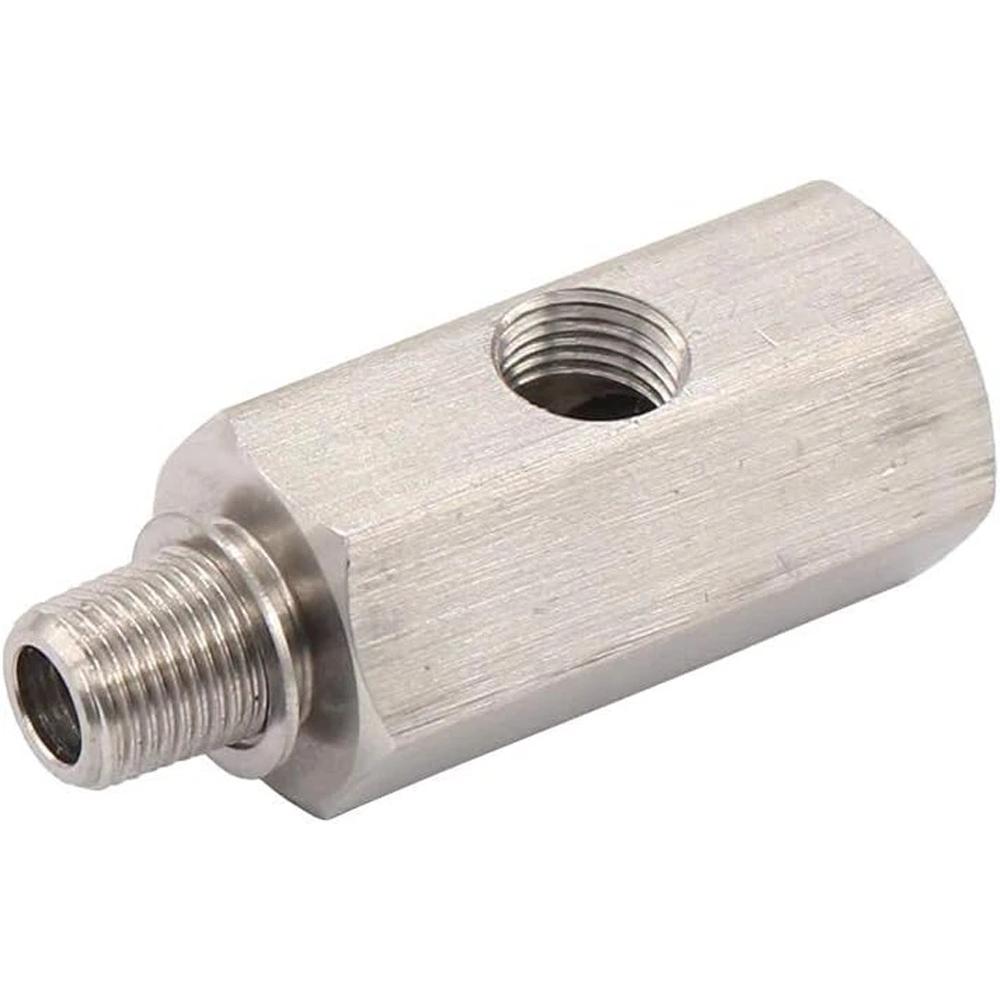 Stainless Steel 1/8'' BSPT Oil Pressure Sensor Sendor Tee Adapter To 1/8 NPT Gauge T-Piece Car Accessories VR-OGA02