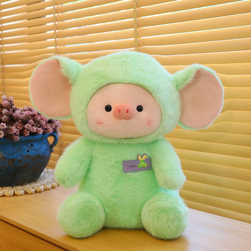 

Piggy throw pillow plush toy girl bed pinch doll children hood piggy doll gift 24cm/0.2kg зелёный