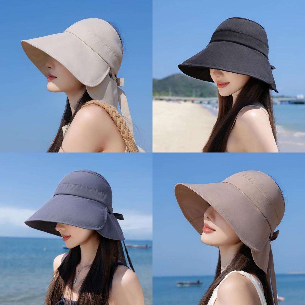 Wide Summer Brimmed Sun Protection Hat With Bow Decoration For Daily Outdoor