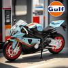 1/12 BMW S1000RR Gulf Oil Die Cast Motorcycle Model Toy Vehicle Collection Autobike Shork-Absorber Off Road Autocycle Toys Car